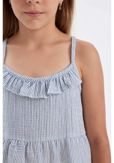 Defacto Kız Çocuk Askılı Bluz C3958A824SMBE311 Mavi