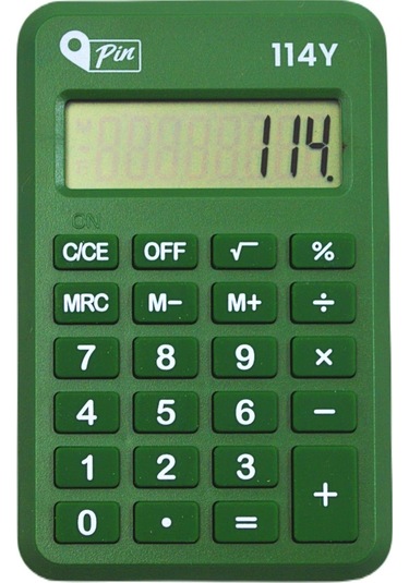Pin 114y 8 Hane Yeşil Mini Hesap Makinesi Gke Yeşil