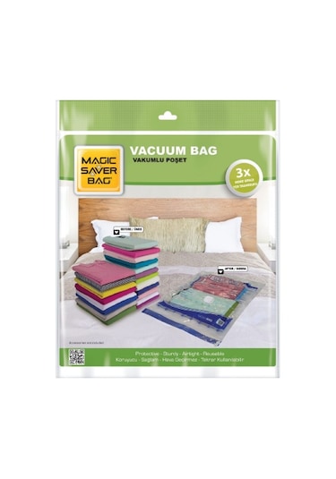 100x130 Mega Vakumlu Poşet Hurç Bag Açık Bej