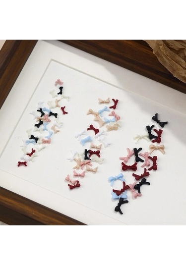 Flybuy Sevimli Yay Tırnak Charm 20 Adet Renkli Minik Yaylar Tırnak Sanatı Dz941-02