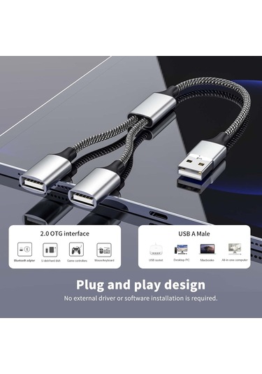2025 Son Model Usb A Ayırıcı, Usb A Erkek - 2 Dişi Usba Y Ayırıcı, Usb Ayırıcı 1 Giriş 2 Çıkış Şarj Ve Veri Transferini Destekler