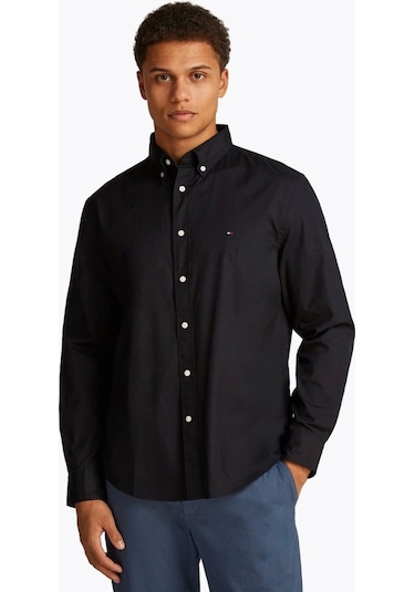 Tommy Hilfiger Erkek Siyah Core Flex Gömlek Siyah
