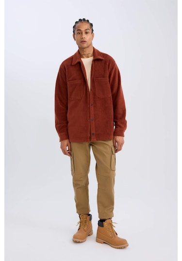 DeFacto Relax Fit Polar Uzun Kollu Gömlek A4782AX24WNBR330 Bordo