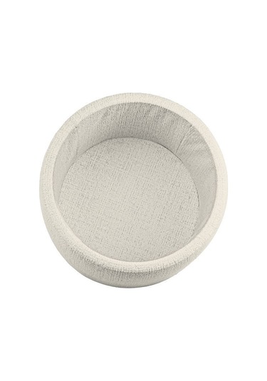 Gazzini Furniture Rio Retro Ayaklı Sandıklı Silindir Dekoratif Puf - Beyaz