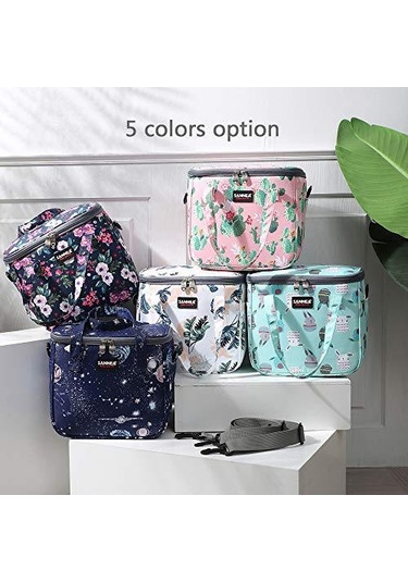 Teltree Yararlanabilir Çiçek Desenli Isı Saklama Yemek Çantası - Erkek/kadın İçin Ofis, Seyahat, Piknik, Manzaralı Toplantılar Ve Partiler İçin Sıcak/soğuk Tutma Özelliğiyle Dayanıklı Poliester Materyal Çok Renkli