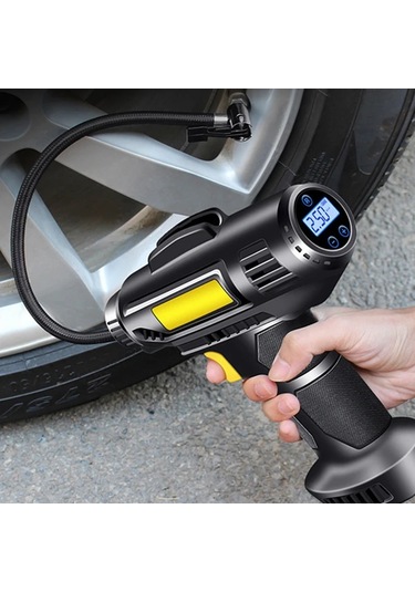 Challenger Siyah 150psı Taşınabilir Hava Kompresörü Araba Lastiği Basınç Göstergeli Işıklı Şişirme Pompası