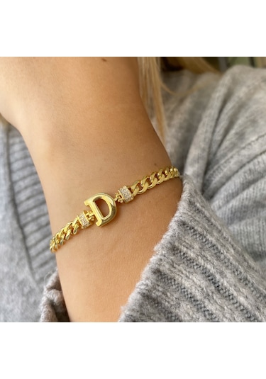 Simurg Jewellery Gümüş D Harfli Bileklik