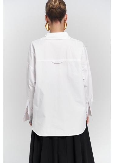 Phoebe Oversize Beyaz Gömlek Beyaz