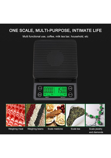 Kangvka Yüksek Hassasiyetli 0.1g 5kg Kapasiteli Mutfak Tartısı, Kahve Ve Gıda Ölçümü İçin Çok Fonksiyonlu Elektronik Tartı Çok Renkli