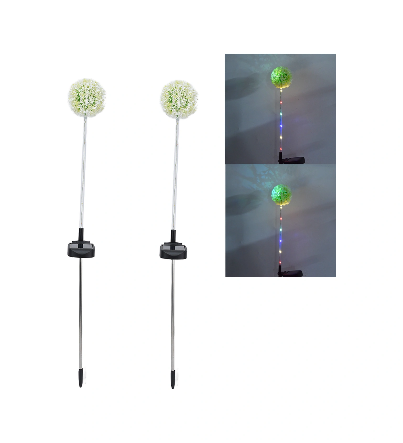 Vkemall Güneş Enerjili 6 Led Papatya Bahçe Lambası, Dışarıda Renk Değiştiren, Simülasyon Çim Meydan Lambası, İç Pili İle, 2 Adet Seti