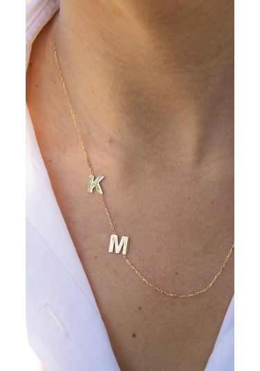 Altın Dikey Harf Kolye
