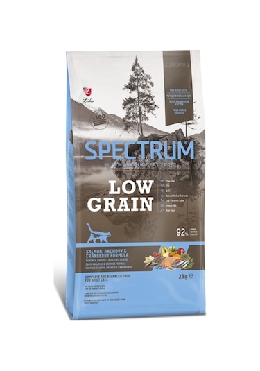 Spectrum Low Grain Somonlu Hamsili Kızılcıklı Yetişkin Kedi Maması 2 KG