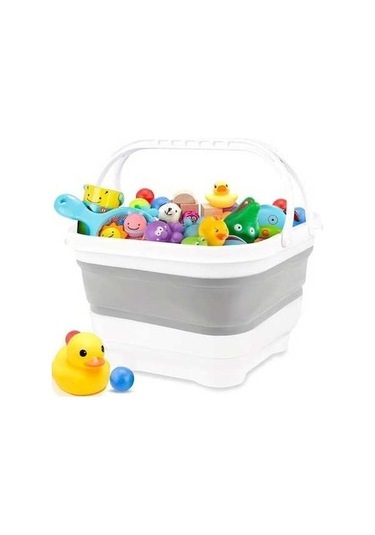 Fastbuy Challenger Gri Katlanabilir Hızlı Kuruyan Banyo Oyuncak Organizatörü Çıkarılabilir Tabanlı Gri