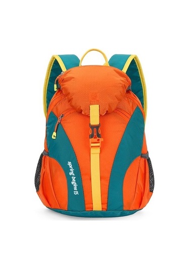 Silkroadselect Çift Tarzı Sırt Çantası Rahat Bisiklet Yürüyüş Spor Sırt Çantası Büyük Kapasiteli Su Geçirmez Açık Dağcılık Çantası 1a3s5f Gri - Turuncu