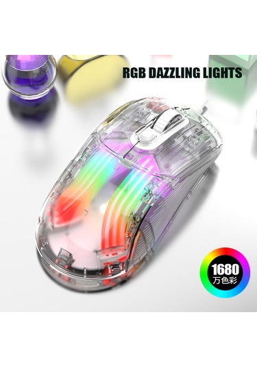 Cbtx Xunfox XYH10 Usb Kablolu Şeffaf RGB Oyuncu Mouse