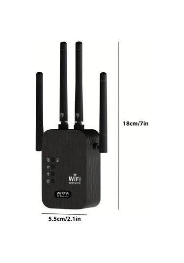Xuweiwei Siyah Ev Kullanimi Hizli Wifi Genisletici 2.4ghz 5.8ghz Cift Frekans 9000m2 Kapsama Ethernet Portlu