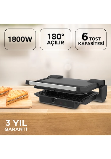 King K459 Arte 1800 W Izgara Tost Makinası