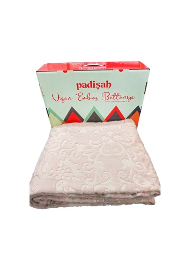 Padişah Emboss Tek Kişilik Battaniye Pudra Çok Renkli