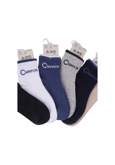 Erkek Çocuk Çorap Soket 6 Çift Siyah-lacivert-gri-beyaz-kahve-mavi-1890 ÇoK Renkli