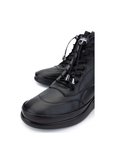 Tamer Tanca Kadın Hakiki Deri Siyah Deri Casual Bot 824 3559 Bn Bot Sk24-25 Sıyah Dr Siyah