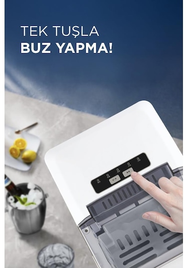 Torima YH16 Beyaz Portatif Taşınabilir Hızlı Buz Yapma Makinası