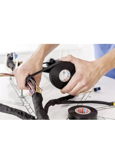 Tesa Yanmaz Tüylü Bez Bant - Elektrik Bandı Elektrik Bandı Bez Bant