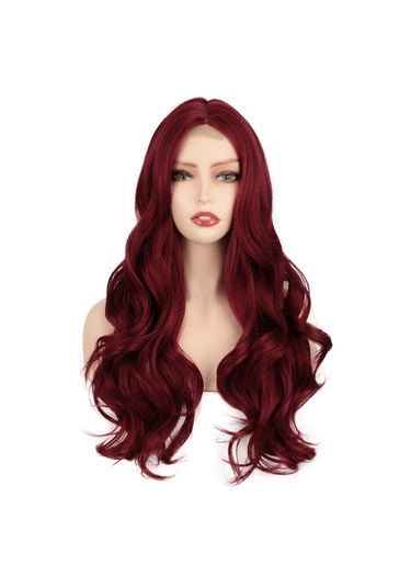 2021 Yeni Peruk Avrupalı Ve Amerikalı Kadın Peruk Küçük Dalga Kimyasal Elyaf Büyük Dalga Uzun Kıvırcık Saç Peruk Peruk Başlık Kırmızı Şarap