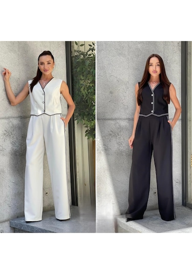 Trend Kadın: Modern Çoban Dikişli Yelek Ve Pantolon Takımı İle Tarzınıza Zarif Ve Hoş Bir Dokunuş Ekleyin Siyah Trend Kadın: Modern Çoban Dikişli Yelek Ve Pantolon Takımı İle Tarzınıza Zarif Ve Hoş Bir Dokunuş Ekleyin Siyah