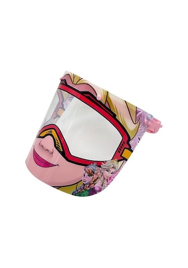 Elsa Kız Çocuk Oynar Başlıklı Yüz Koruyucu Siperlik Koruma Çok Renkli