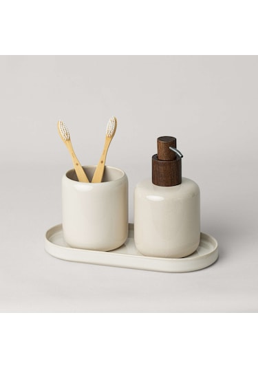 Linens Trina Banyo Tepsisi 25x12x2 Cm Krem Çok Renkli