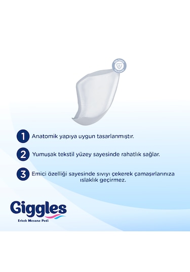 Giggles Yetişkin Erkek Mesane Pedi - L Beden - 2 Paket 40 Adet L