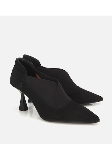 Hotiç Kadın Süet Deri Streç Detaylı İnce Topuklu Stiletto 01ayh315480a100 01ayh315480a100 Siyah