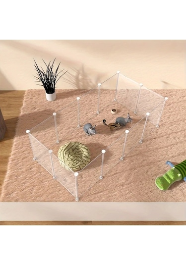 Willowhaven 8 Parça Beyaz Buzlu Film, 35x35cm Küçük Hayvan Kafesi, Pas Önleyici Yıkanabilir Çit