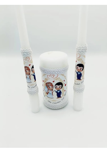 Volsebnyj Suvenir 3 Adet Düğün Mumu 409749303 Beyaz