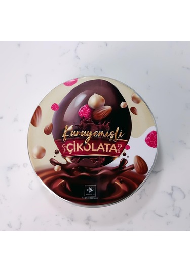 Kuruyemişli Çikolata Metal Kutu 550 Gr
