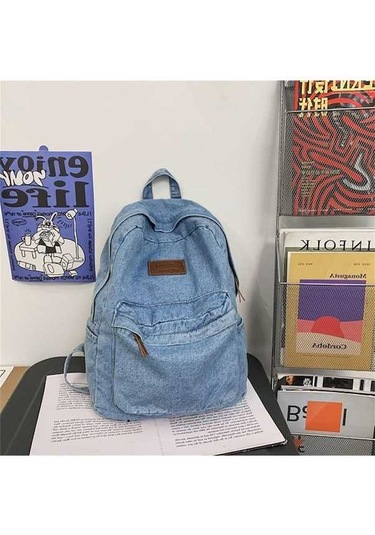 Ganzhoushop Üniversite The Sırt Sırt Seyahat Retro Okul Okul Matches Kot Kot Klasik Kızlar İmage İçin İçin Çantası,kadın Çantası Çantası Çantaları Pv Çok Renkli