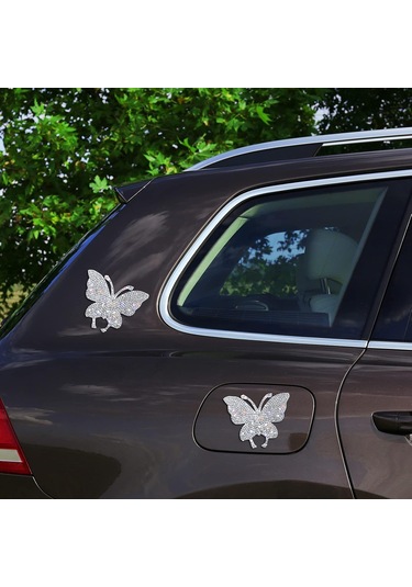 Parça Kristal Araba Çıkartmaları Kelebek Bling Kristal Yapay Elmas Araba Çıkartması Tamponlar Windows Dizüstü Bilgisayarlar İçin Çok Renkli