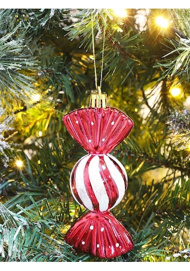 Yılbaşı Ağacı Süsü Şeker Figürlü Ağaç Süsü 11 Cm 2'li Ağaç Süsü