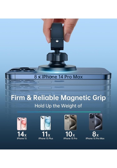 Manyetik Araç Telefon Tutucu, 360 Derece Dönüş - Araba İçin, Araç Telefonu Mıknatısı, Manyetik Araç Telefon Tutucu ⑤