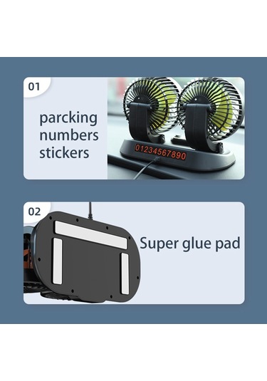 F622u Araba Yaratıcı Katlanabilir Döndürülebilir Çift Kafa Elektrikli Soğutma Fanı Çift Usb Şarj Portu, Stil: 24v Çakmak