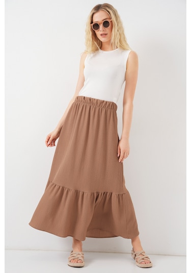 1886 Uzun Örme Etek - Camel CAMEL
