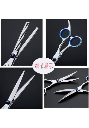 Tenfowee 7 Parça Evcil Hayvan Grooming Makas Seti - 6 İnç Düz Ve Eğik Uçlu Kese, Profesyonel Tüy Kesim Aracı