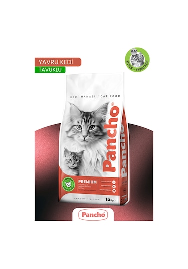 Pancho Tavuklu Yavru Kedi Maması 15 KG