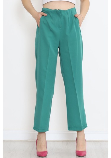 Mokashopin - Beli Pensli Pantolon Koyuyeşil - 20857.683. 001