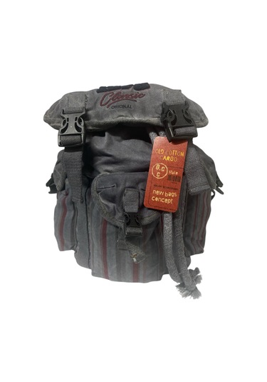 Kaliteli Tek Gözlü Vintage Disayn Unisex Sırt Günlük Okul Gezi Kamp Trekking Çantası Kc Ahtapot Bag Koyu Gri