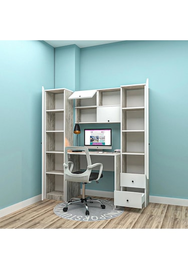 Modern Çalışma Masası Mdf Antrasit