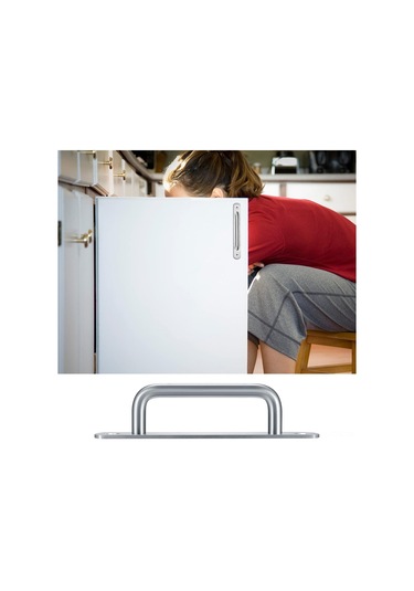 Fosenze Stainless Çelik Kaydırma Kapı Kolu Tabanlı - Dolap, Gardrop, Şube İçin 160mm Dayanıklı Tuş Kolu Seti 2 Adet