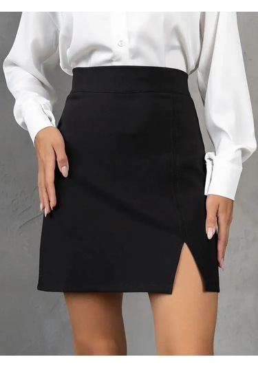 Wayup Yırtmaçlı Mini Etek 161295132 Siyah