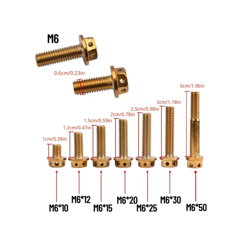 Hightower 3pcs Mavi M8x10 Altın Altıgen Cıvata Motor Tamir Dayanıklı Vida