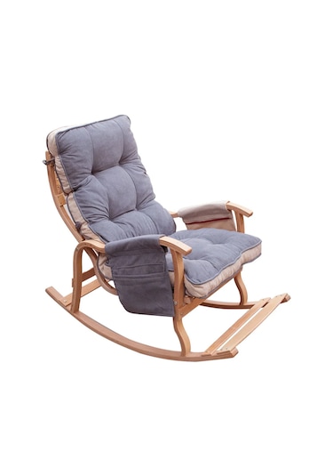 Sultan Lüx Ahşap Sallanan Sandalye - Tekli Dinlenme ve Ergonomik Tv Koltuğu